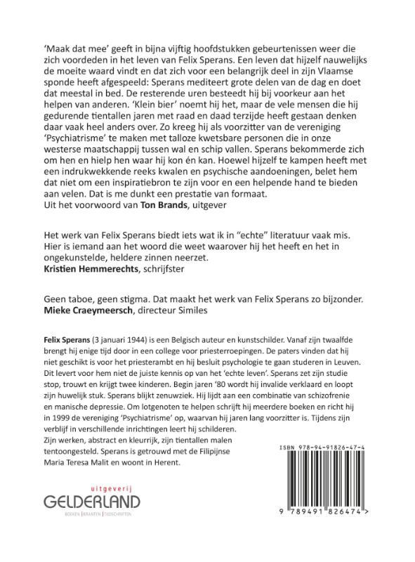 Achterkant van Maak dat mee