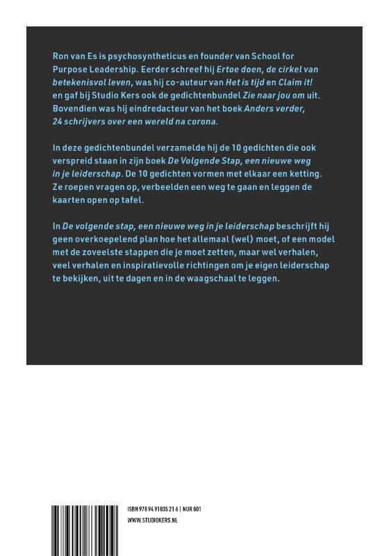 Achterkant van De volgende stap – De gedichten