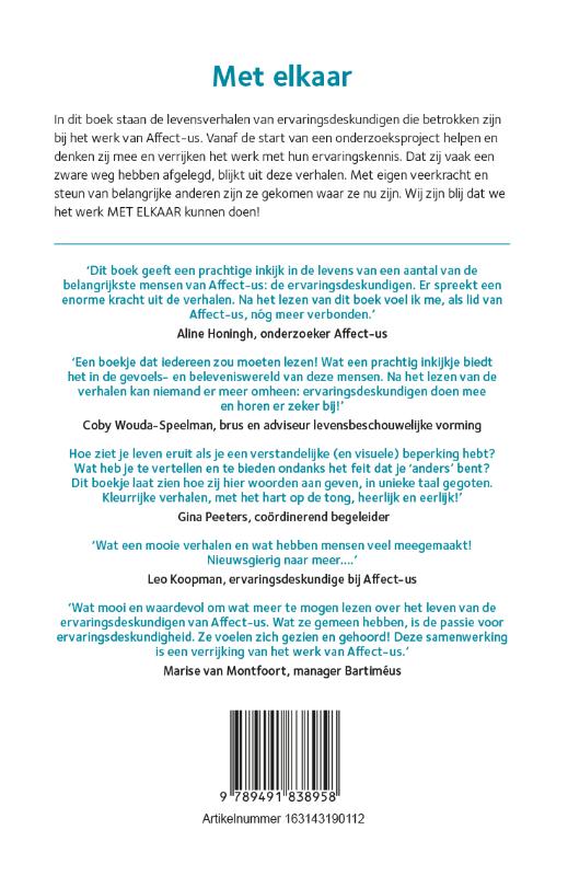 Achterkant van Met elkaar