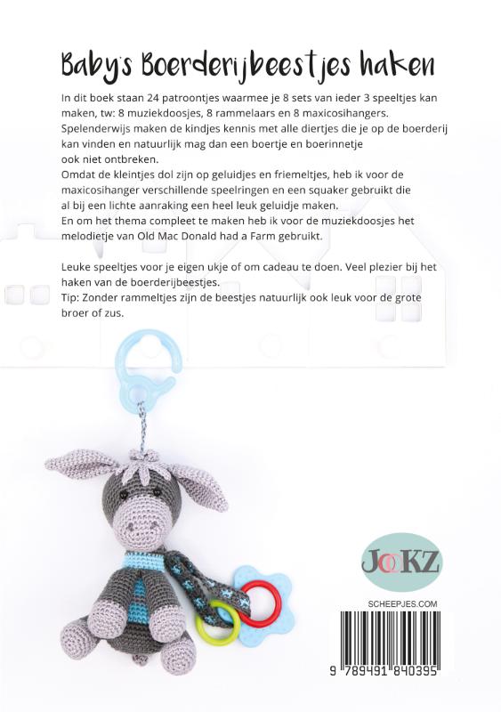 Achterkant van Baby's Boerderijbeestjes haken