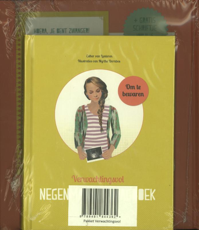 Achterkant van Pakket verwachtingsvol + negenmaandendagboek