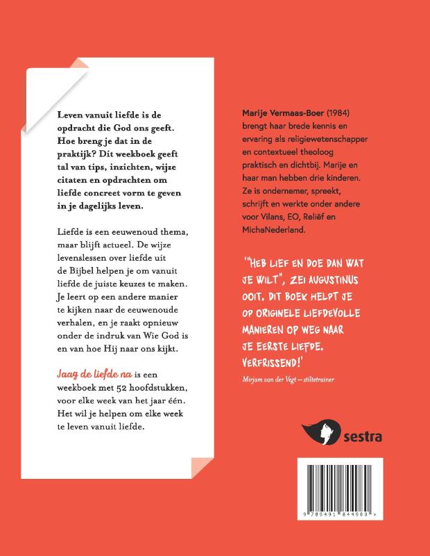 Achterkant van Jaag de liefde na