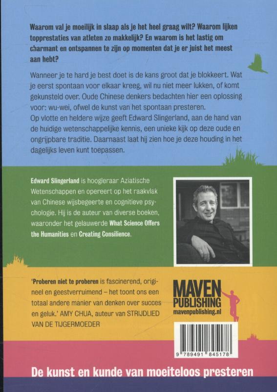 Achterkant van Proberen niet te proberen