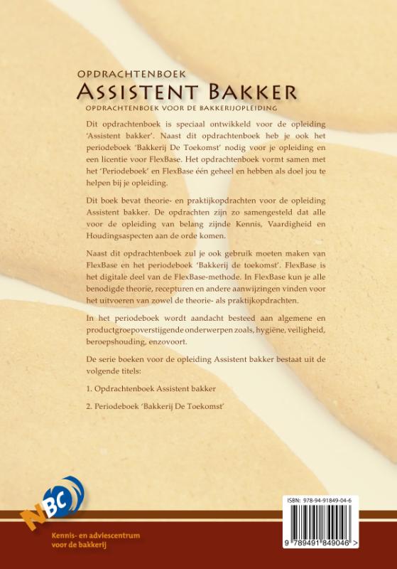 Achterkant van Opdrachtenboek assistent bakker