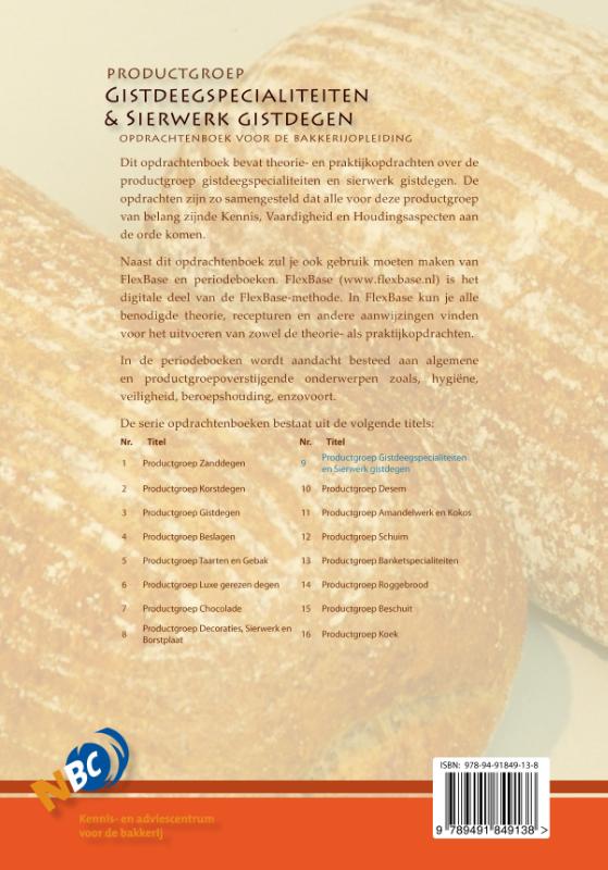 Achterkant van Productgroep gistdeegspecialiteiten en sierwerk gistdegen
