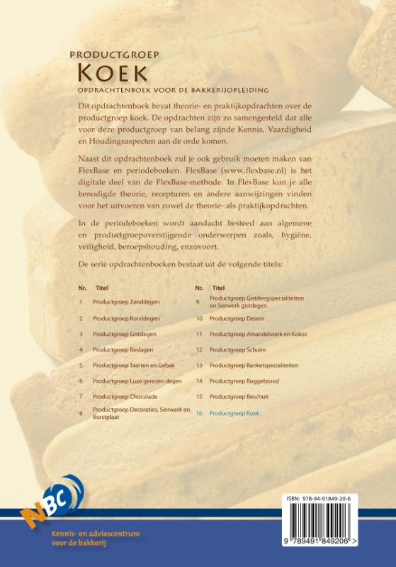 Achterkant van Productgroep koek