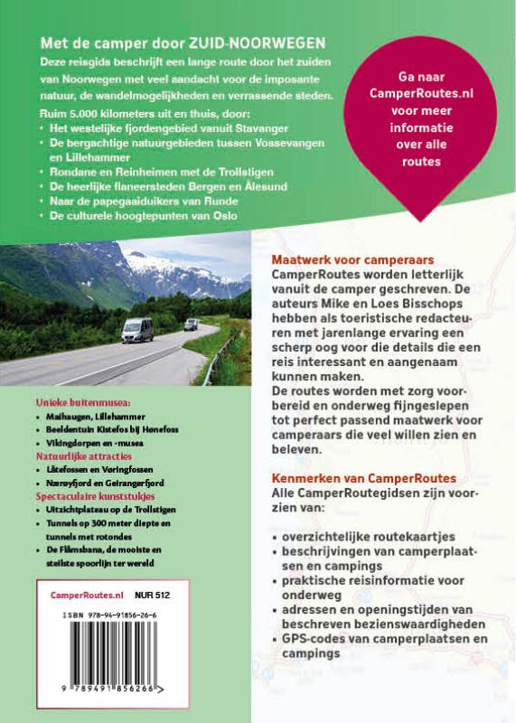 Achterkant van Met de camper door Zuid-Noorwegen
