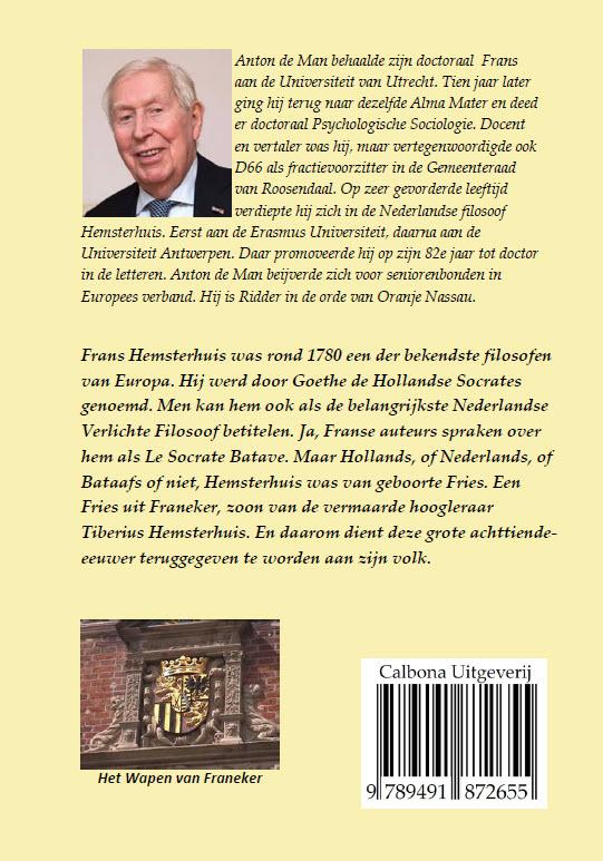 Achterkant van Hemsterhuis, Europees filosoof en zoon van Franeker