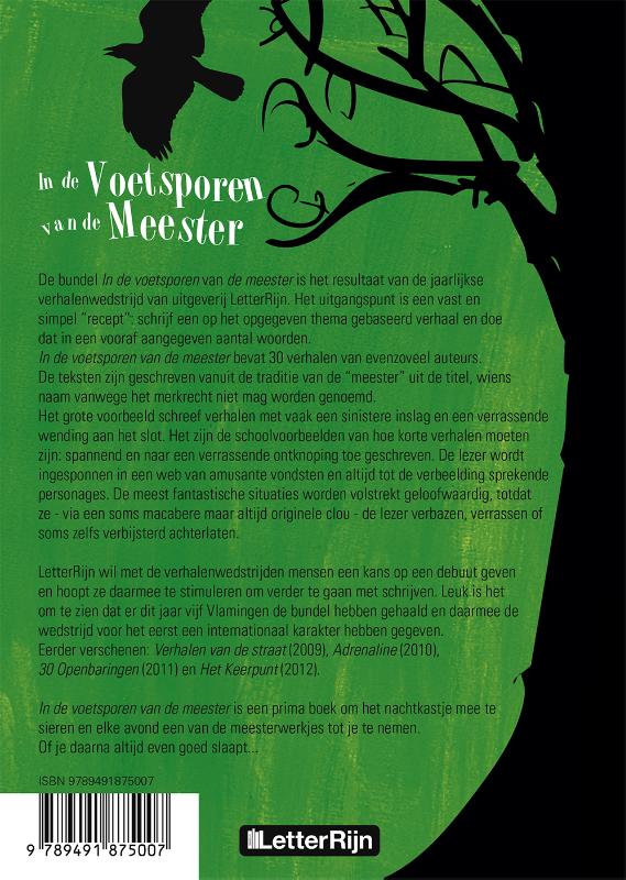 Achterkant van In de voetsporen van de meester