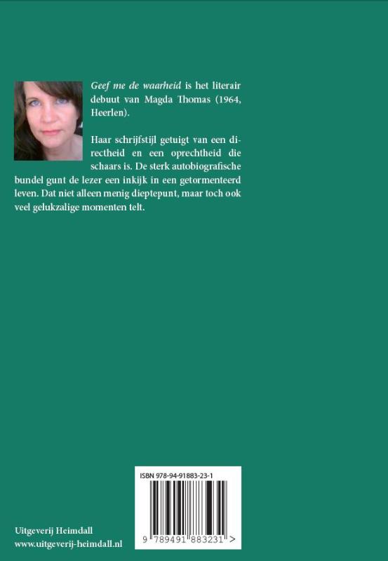 Achterkant van Geef me de waarheid