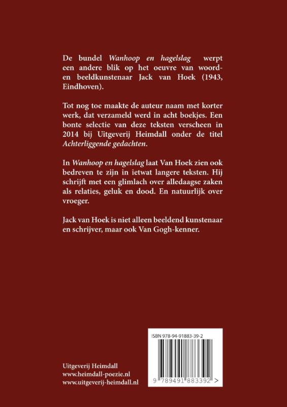 Achterkant van Wanhoop en hagelslag