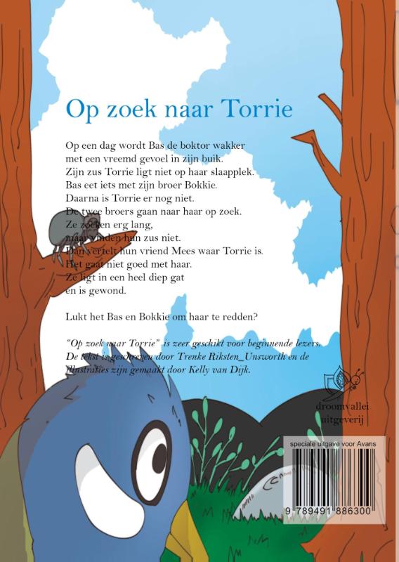 Achterkant van Op zoek naar Torrie