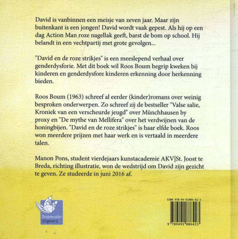 Achterkant van David en de roze strikjes