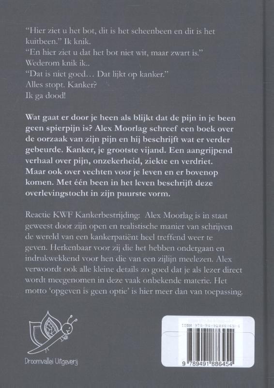 Achterkant van Met één been in het leven