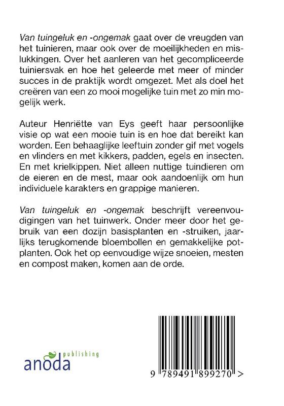 Achterkant van Van tuingeluk en -ongemak