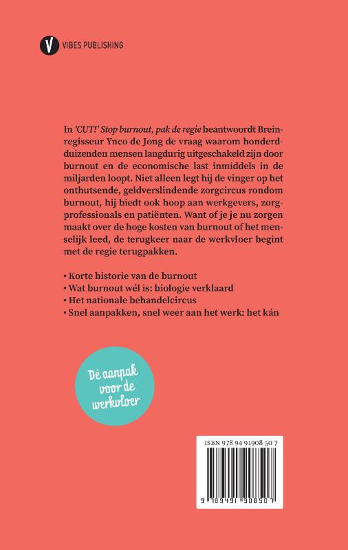 Achterkant van 'Cut!' Stop burnout, pak de regie