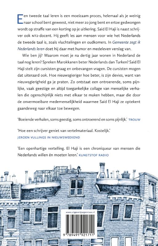Achterkant van Gemeente zegt ik Nederlands leren