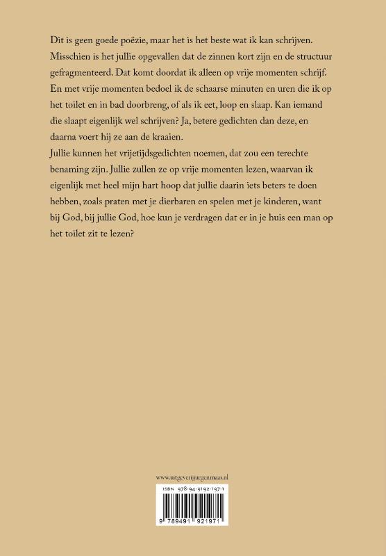 Achterkant van Vrijetijdsgedichten
