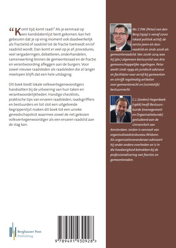 Achterkant van Zakboek Raadsleden