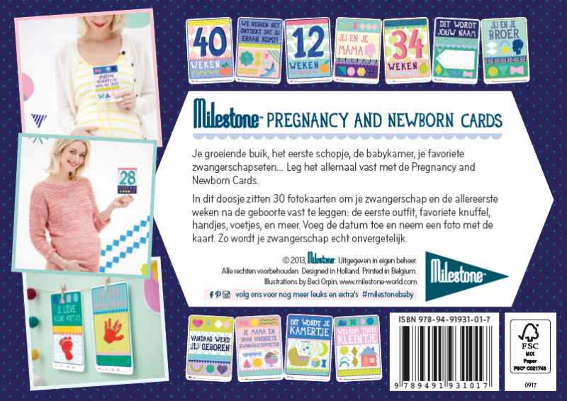 Achterkant van Pregnancy and newborn photo cards original