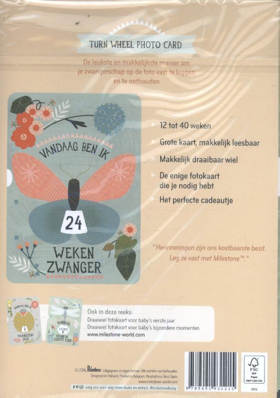 Achterkant van Turn wheel photo cards pregnancy