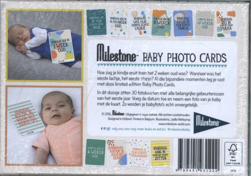 Achterkant van Baby photo cards cotton candy