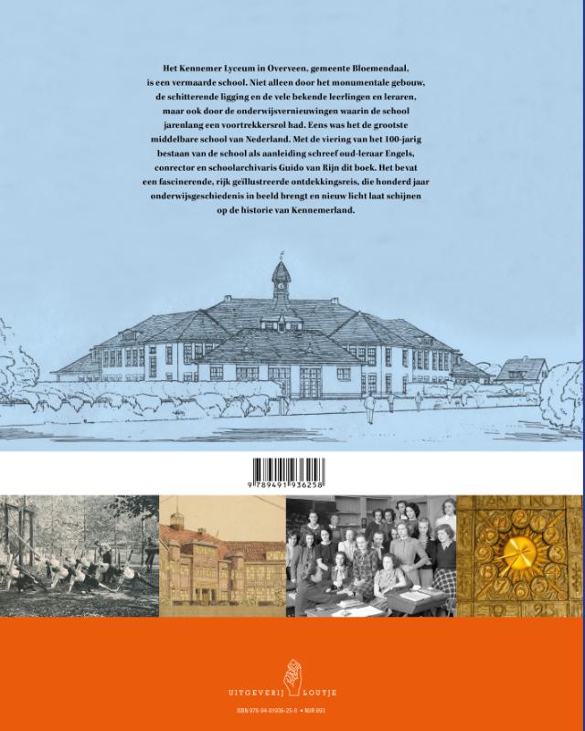Achterkant van 100 jaar Kennemer Lyceum