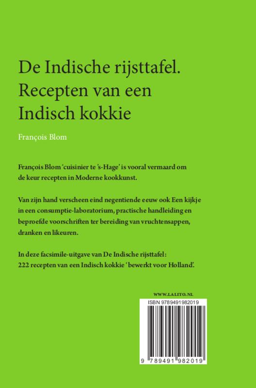 Achterkant van De Indische rijsttafel