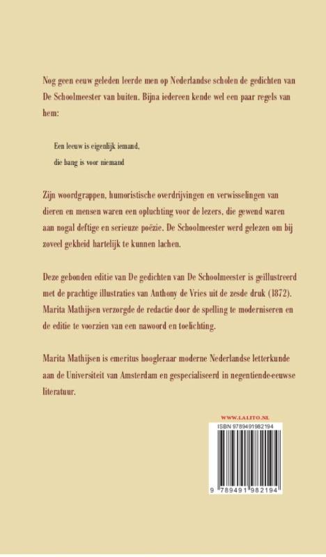 Achterkant van De gedichten van De Schoolmeester
