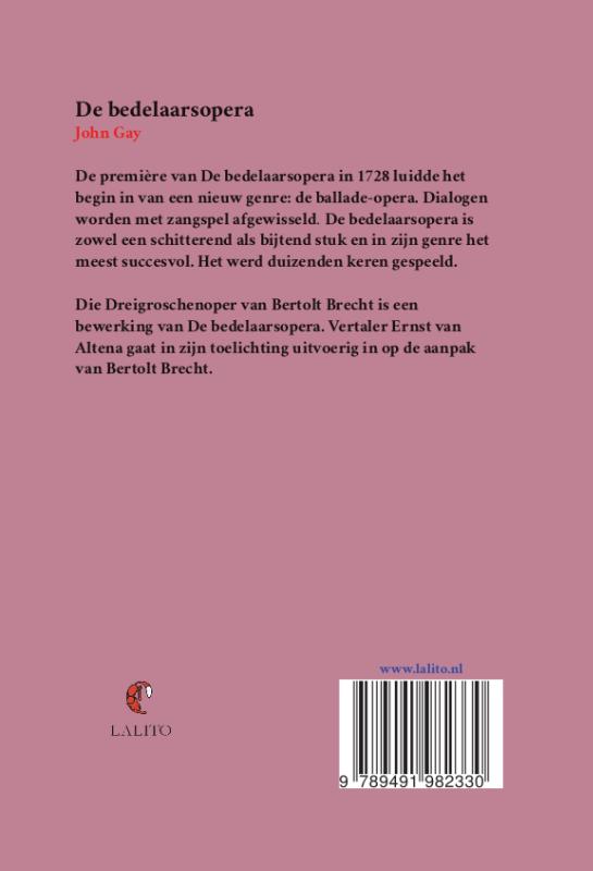 Achterkant van De bedelaarsopera