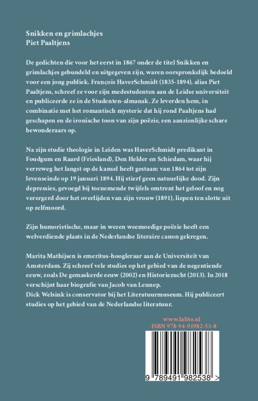 Achterkant van Snikken en grimlachjes