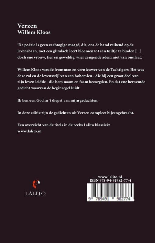 Achterkant van Verzen