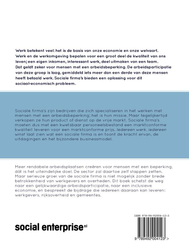 Achterkant van Iedereen werk, iedereen winst