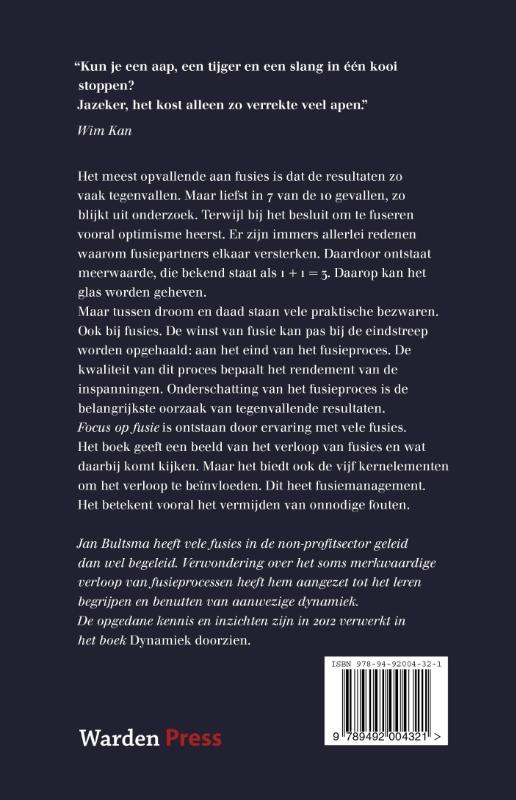 Achterkant van Focus op fusie in de non-profit sector