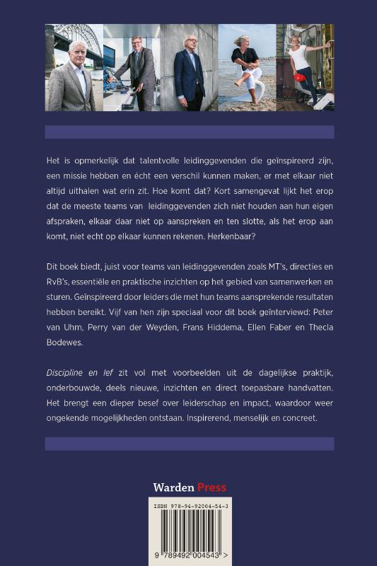 Achterkant van Discipline en lef