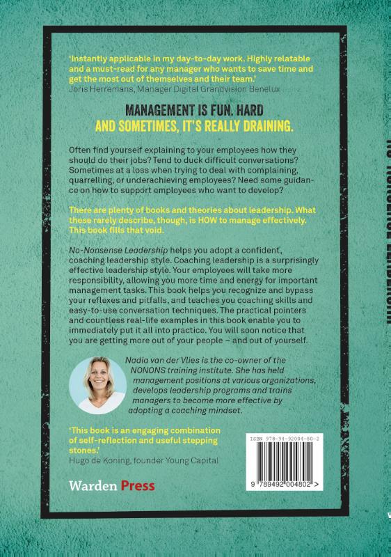 Achterkant van No-Nonsense Leadership