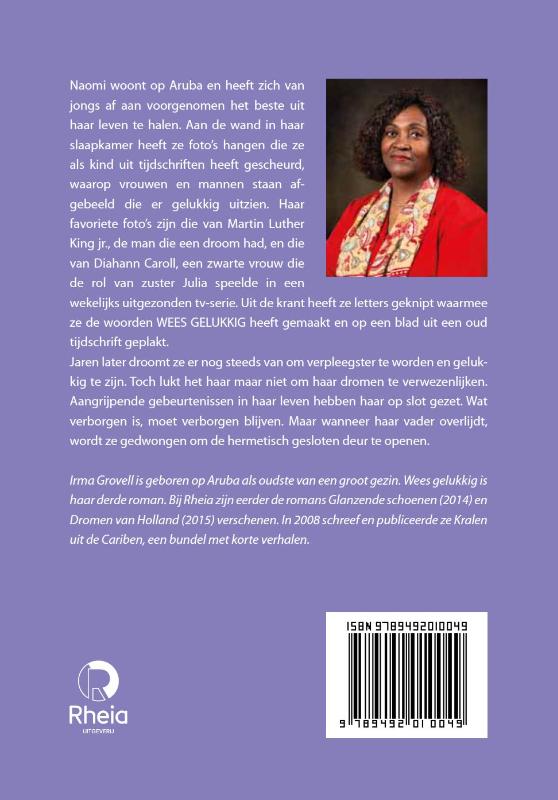 Achterkant van Wees gelukkig