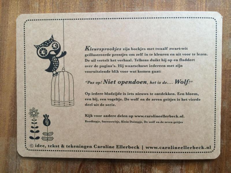 Achterkant van De wolf & de zeven geitjes (3 stuks)