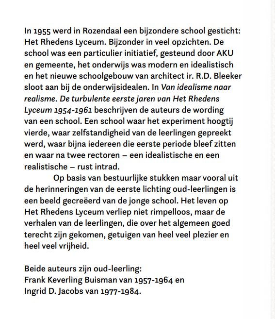 Achterkant van Van idealisme naar realisme