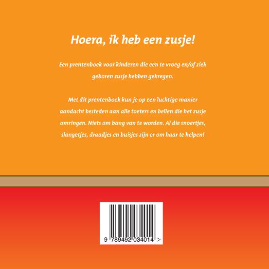 Achterkant van Hoera, ik heb een zusje!