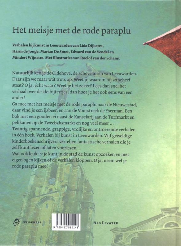 Achterkant van Het meisje met de rode paraplu