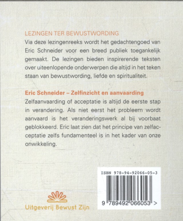 Achterkant van Zelfinzicht en aanvaarding