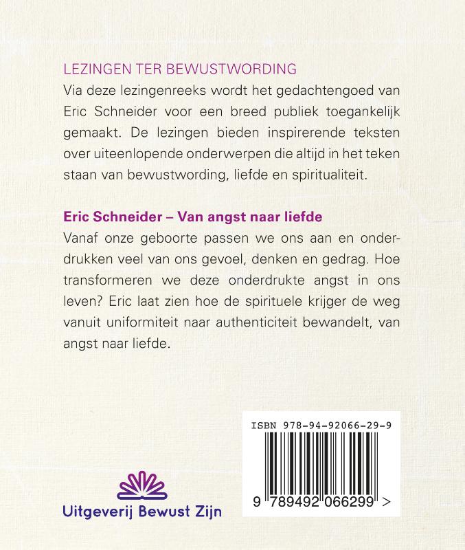 Achterkant van Van angst naar liefde