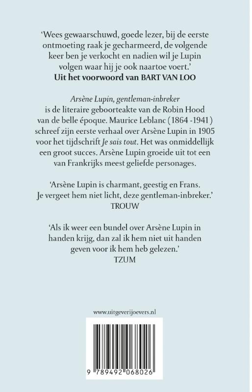 Achterkant van Arsène Lupin, gentleman inbreker