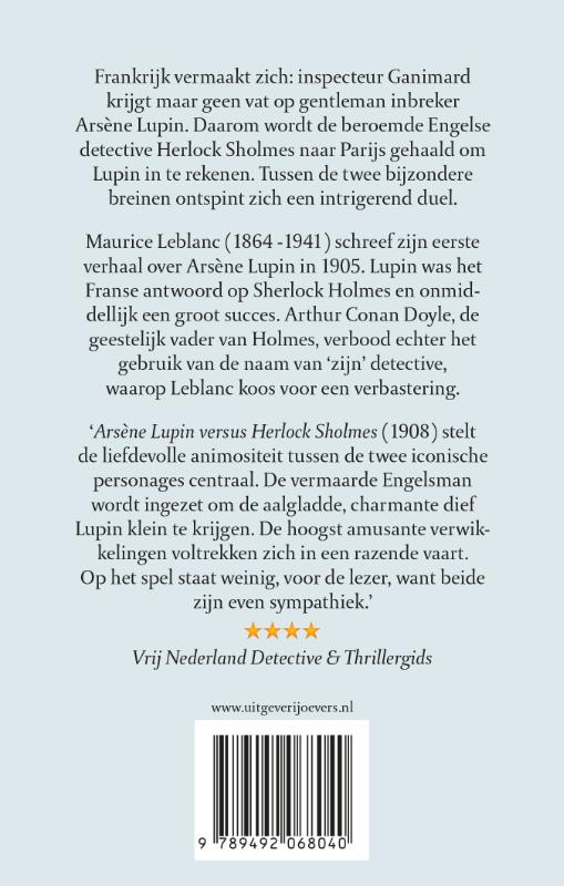 Achterkant van Arsène Lupin versus Herlock Sholmes