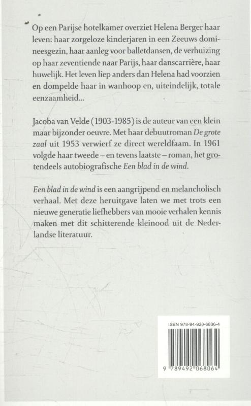 Achterkant van Een blad in de wind