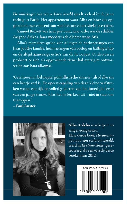 Achterkant van Herinneringen aan een verloren wereld