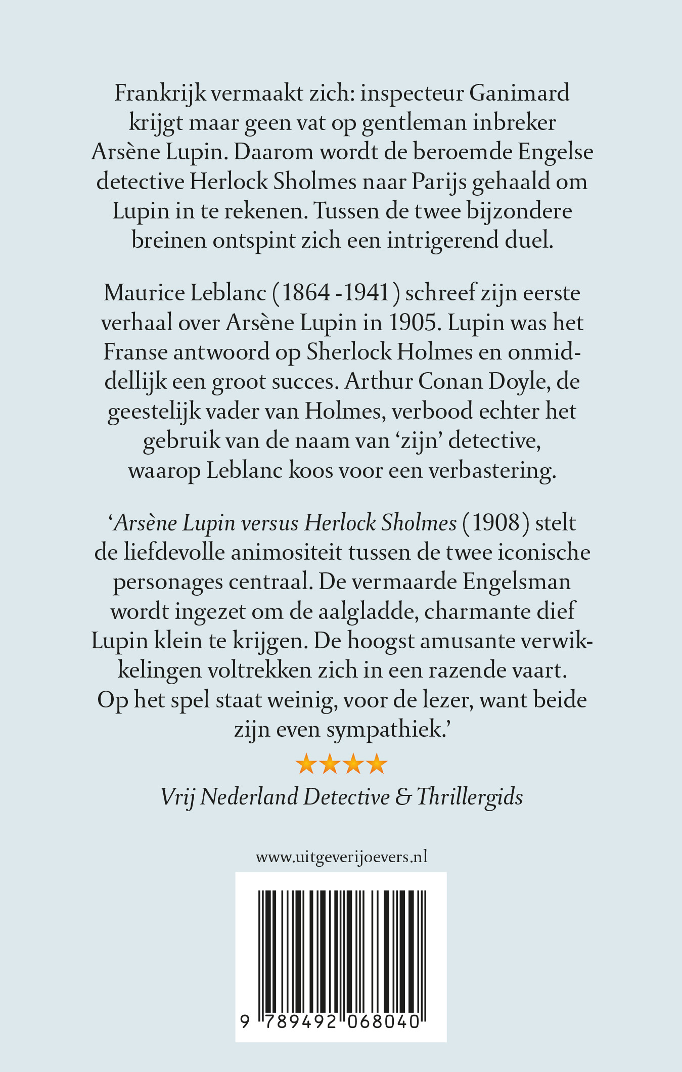 Achterkant van Arsène Lupin versus Herlock Sholmes