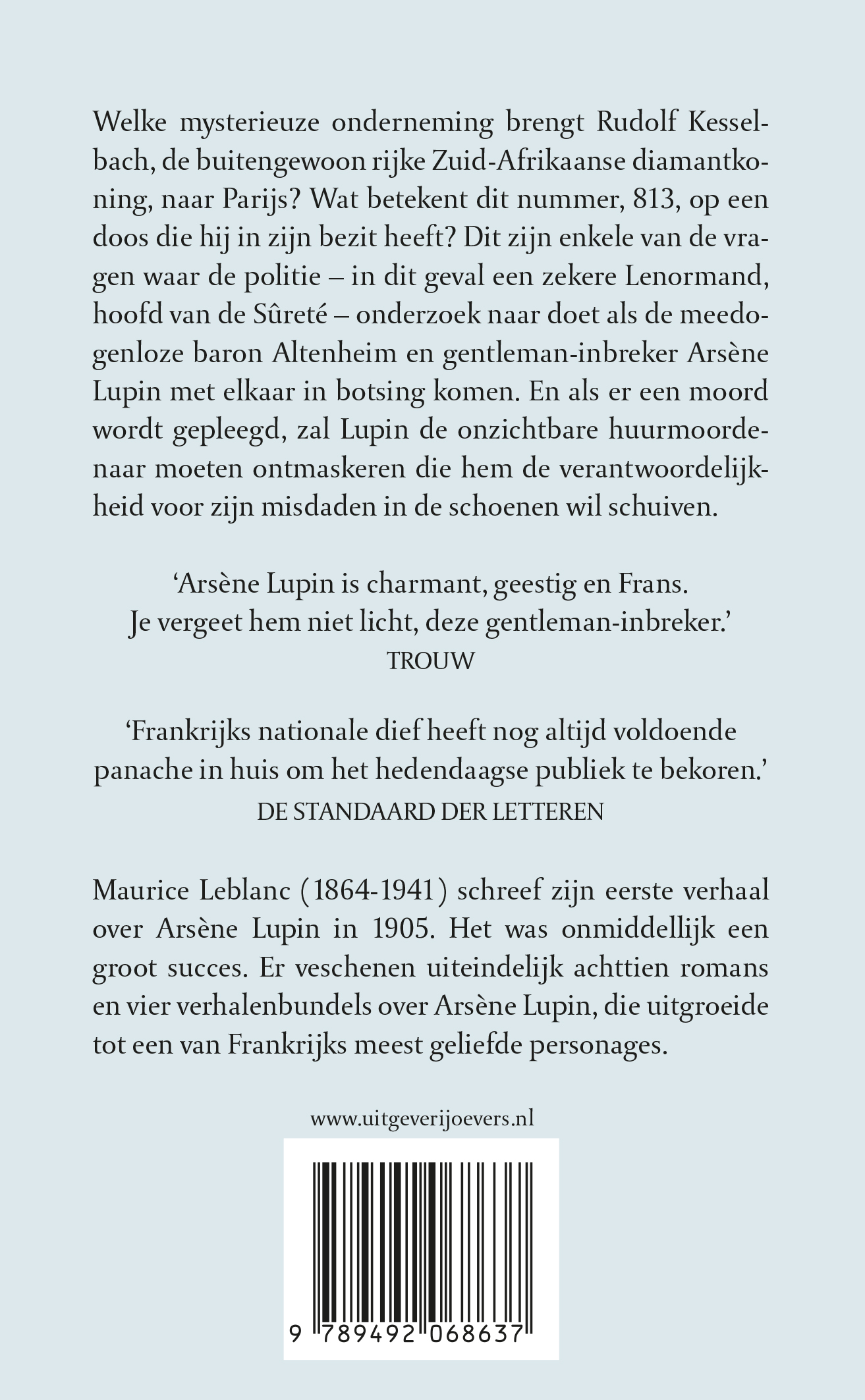 Achterkant van Het dubbelleven van Arsène Lupin