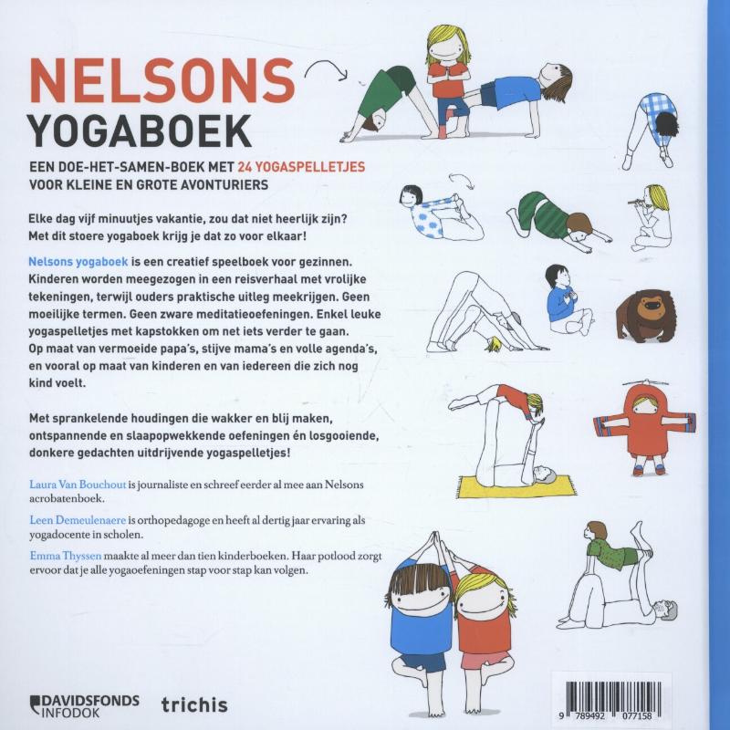 Achterkant van Nelsons yogaboek
